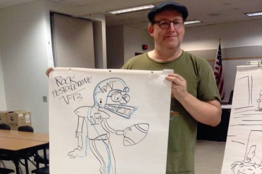 Photo by Serena Bennett of Jimmy Gownley, a Coal Region cartoonist of comic books.