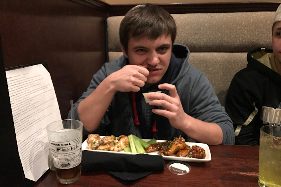 Photo of Jacob Witiszin, the self-proclaimed food expert, at the Brickhouse Bar and Grill in orwigsburg, PA.
