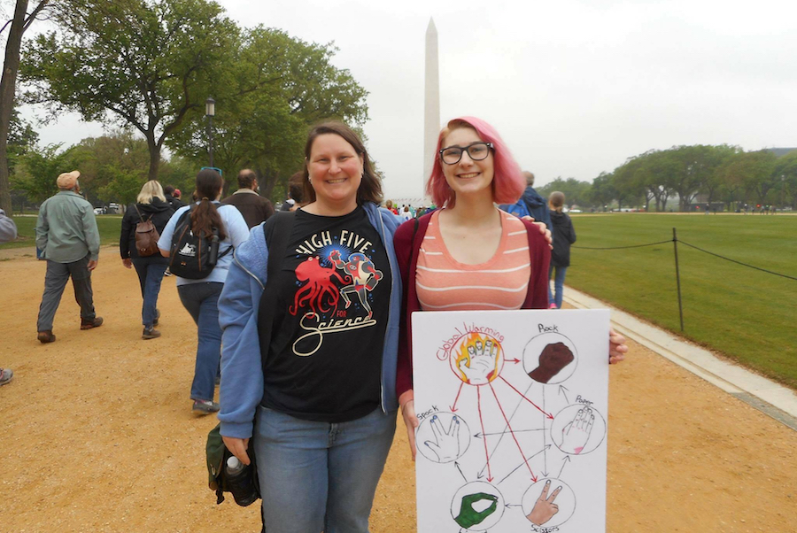 Photo of Coal Cracker Editor Serena Bennett at the Science March.