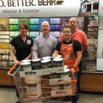 Photo of Behr Paint and Home Depot reps with Coal Cracker Kids Treasurer Jim Rhoades, Jr.