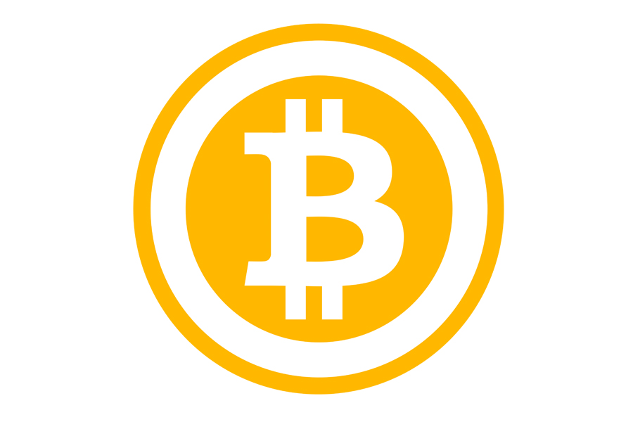 Cryptocurrency Bitcoin logo.