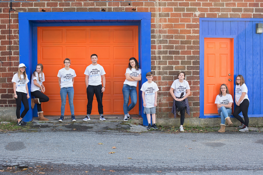 Photo of the Coal Cracker Kids staff on Railroad Street in Mahanoy City, PA.