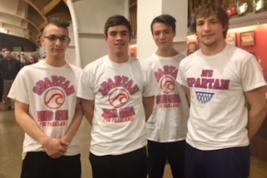 Photo by Max Schally of North Schuykill students supporting Parkland families through origial t-shirt sales.