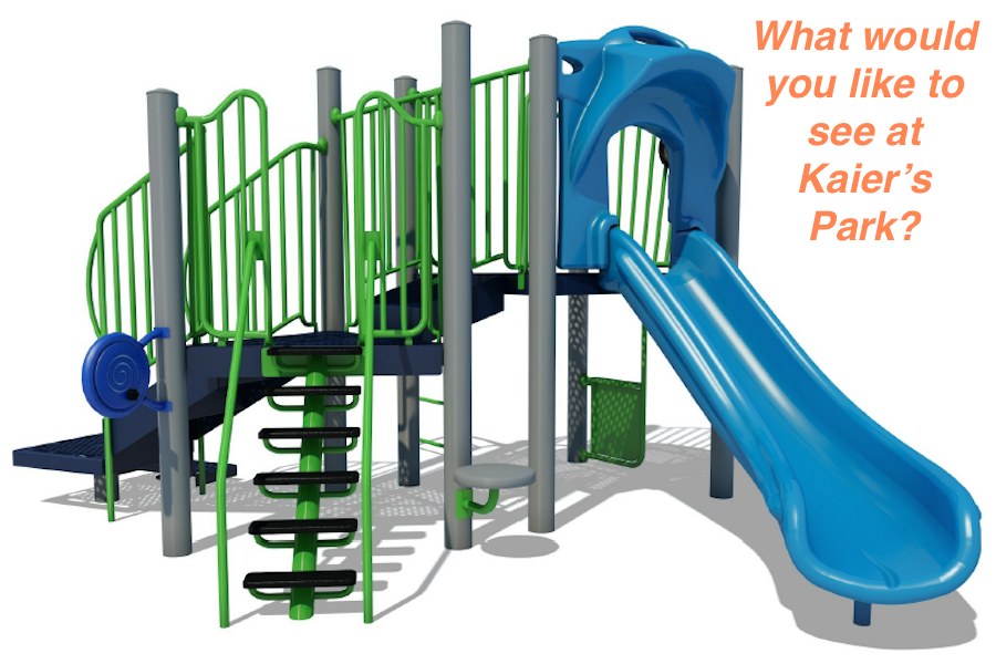 Photo of playgound slide that may be featured at Kaier's Park in Mahanoy City, PA.